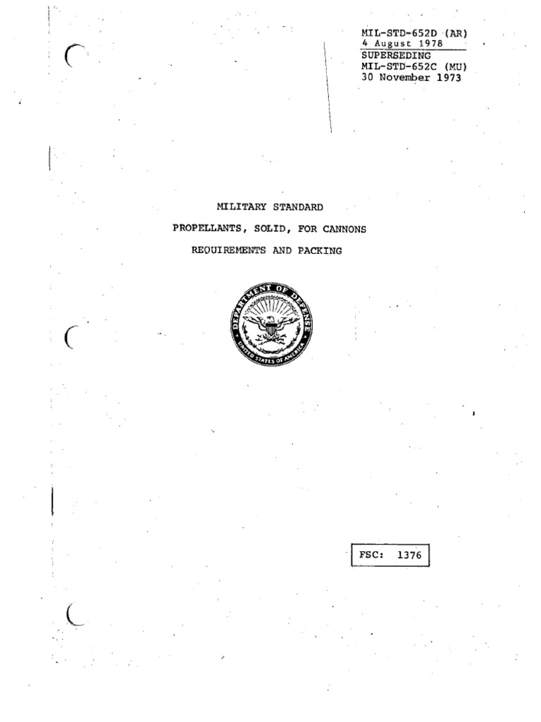 Solid Propellant Standards MIL-STD-652D | PDF | Specification ...