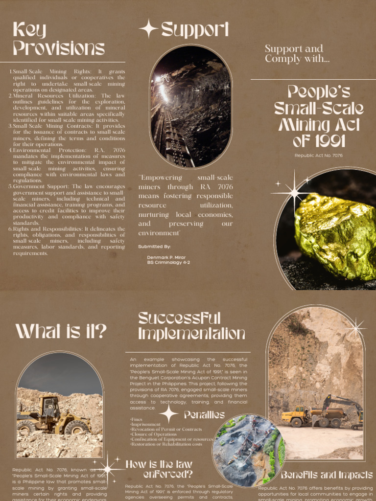 Small-Scale Mining Rights Under RA 7076 | PDF | Mining | Regulatory ...
