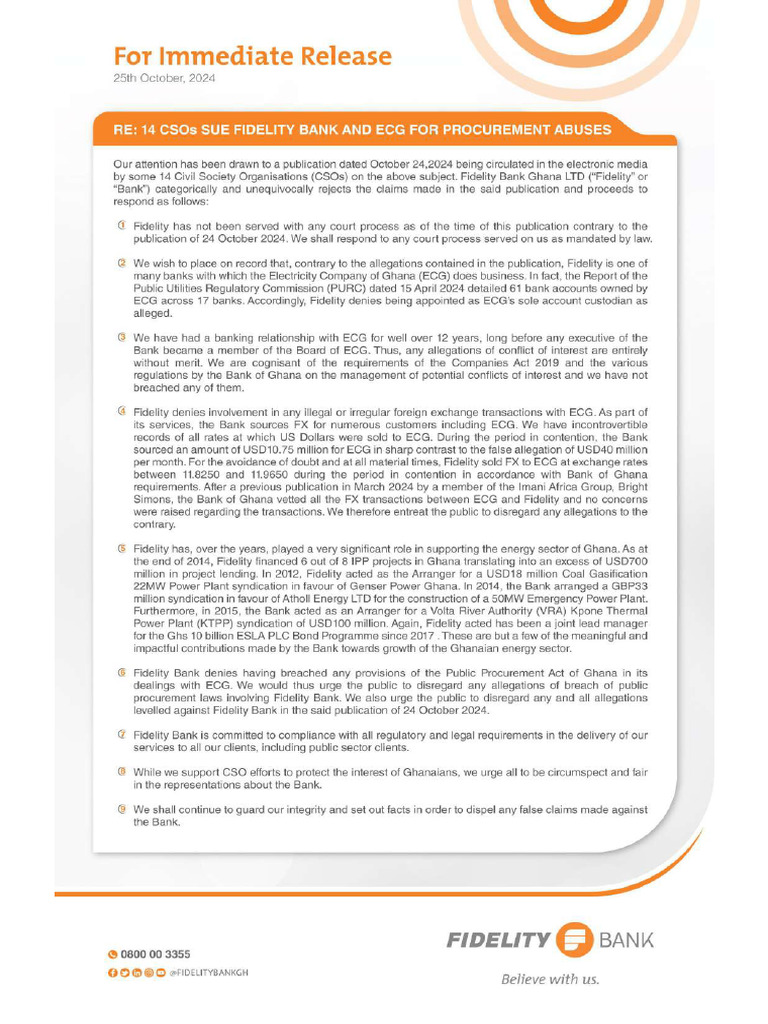 FB Customer Notice Immediate Release | PDF