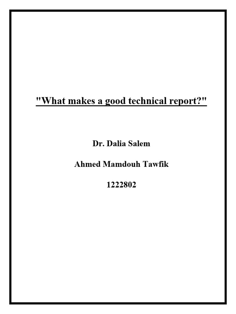 Essentials of Writing a Technical Report | PDF | Methodology | Cognition