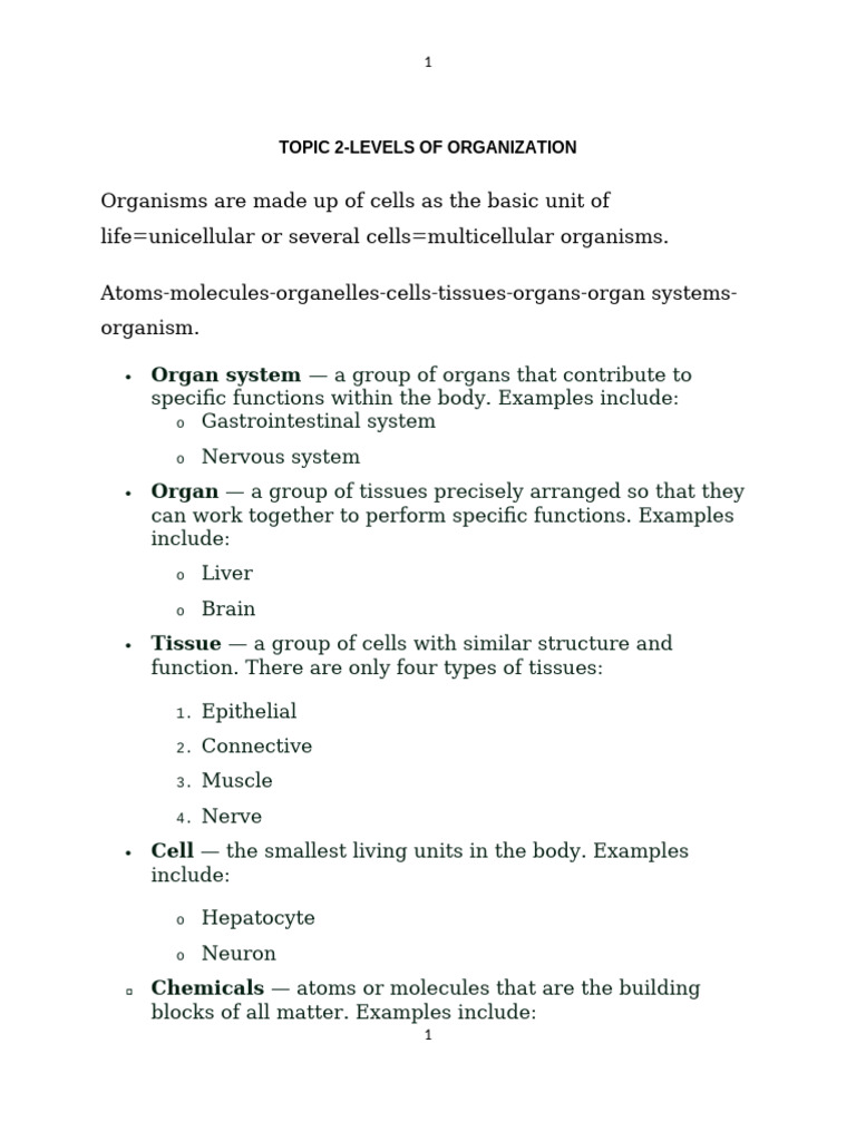 Understanding Organ Systems and Cells | PDF | Tissue (Biology) | Muscle