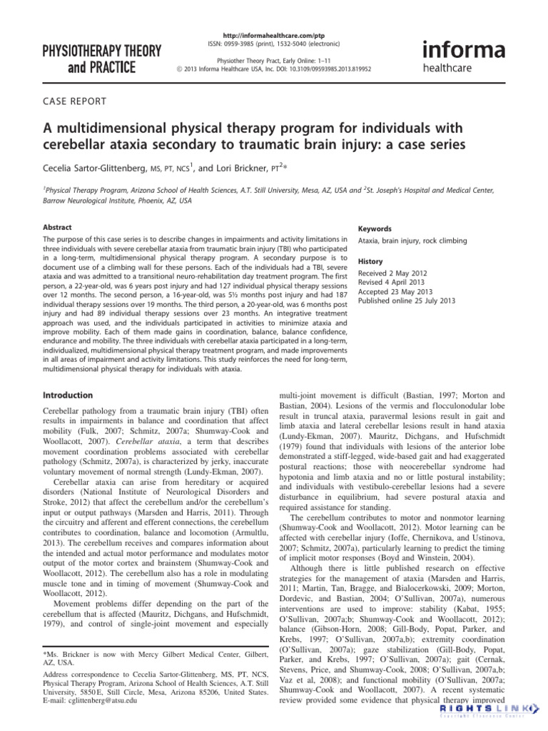 A Multidimensional Physical Therapy Program For Individuals With ...
