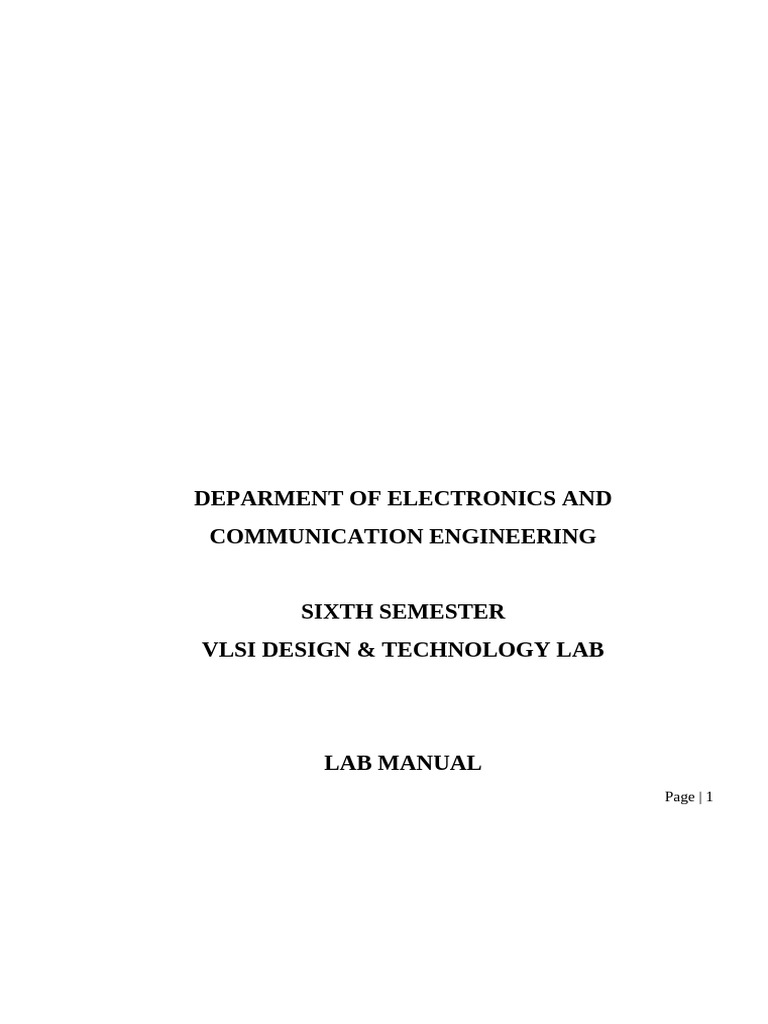 VLSI Design Lab Manual with Xilinx | PDF | Hardware Description ...