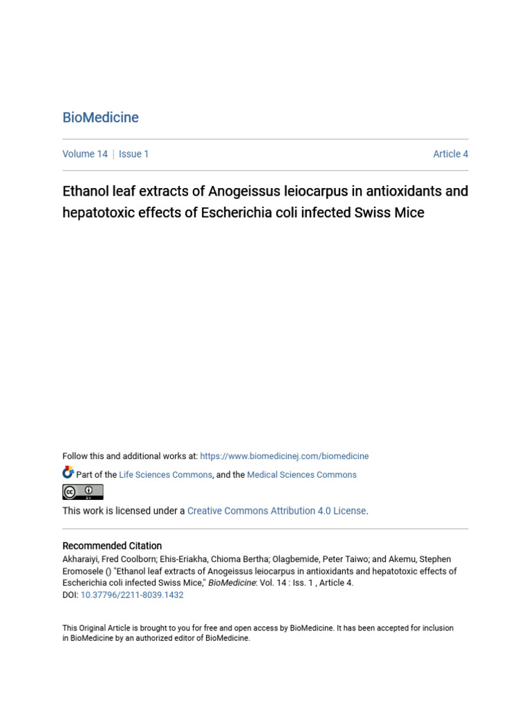 Antioxidant Effects of Anogeissus leiocarpus Extracts | PDF ...