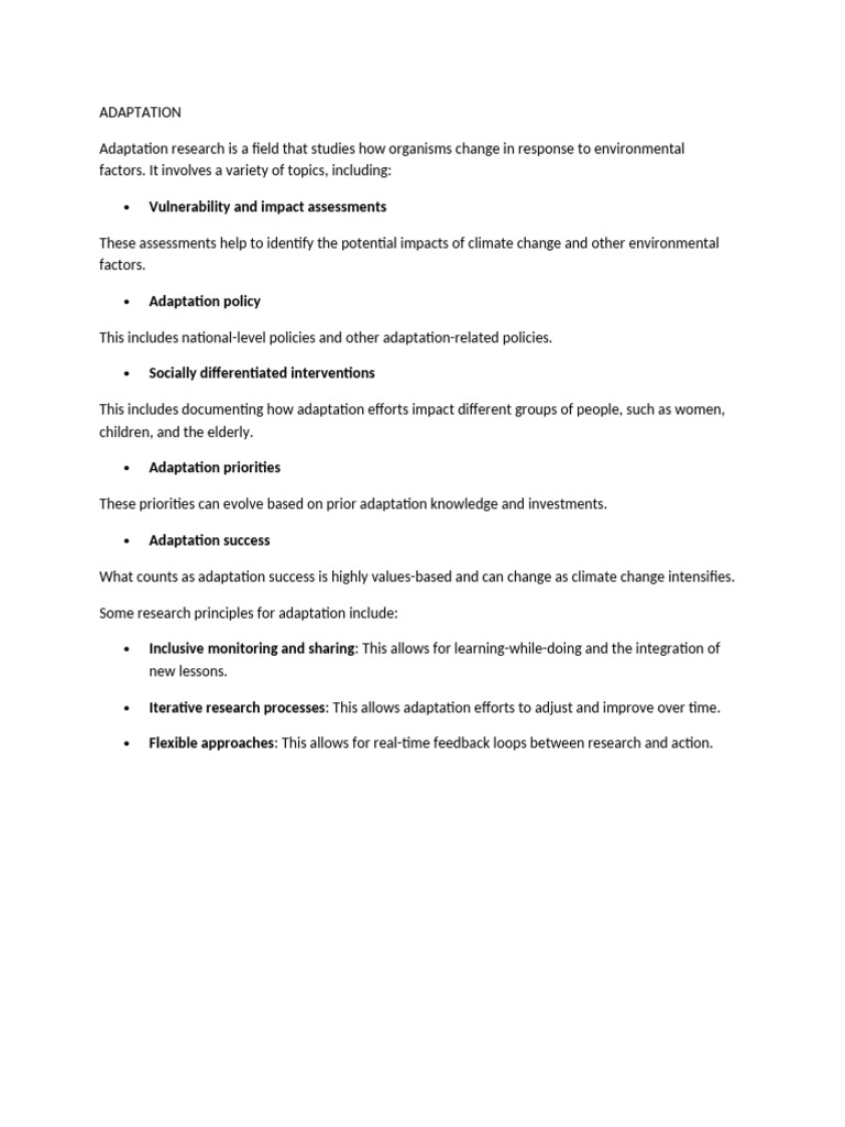 Adaptation Research | PDF