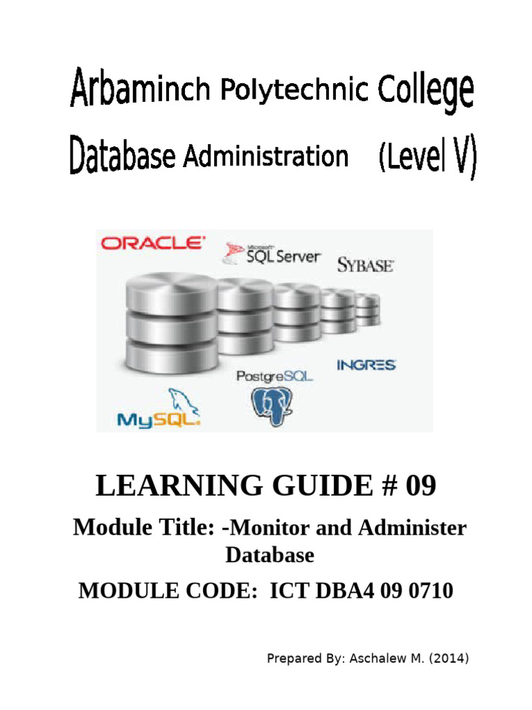 Monitor and Administor DB | PDF | Databases | Microsoft Sql Server