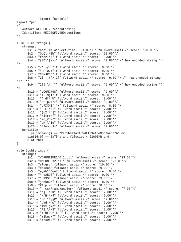 FiveM Detection Rules Overview | PDF | Character Encoding | Encodings
