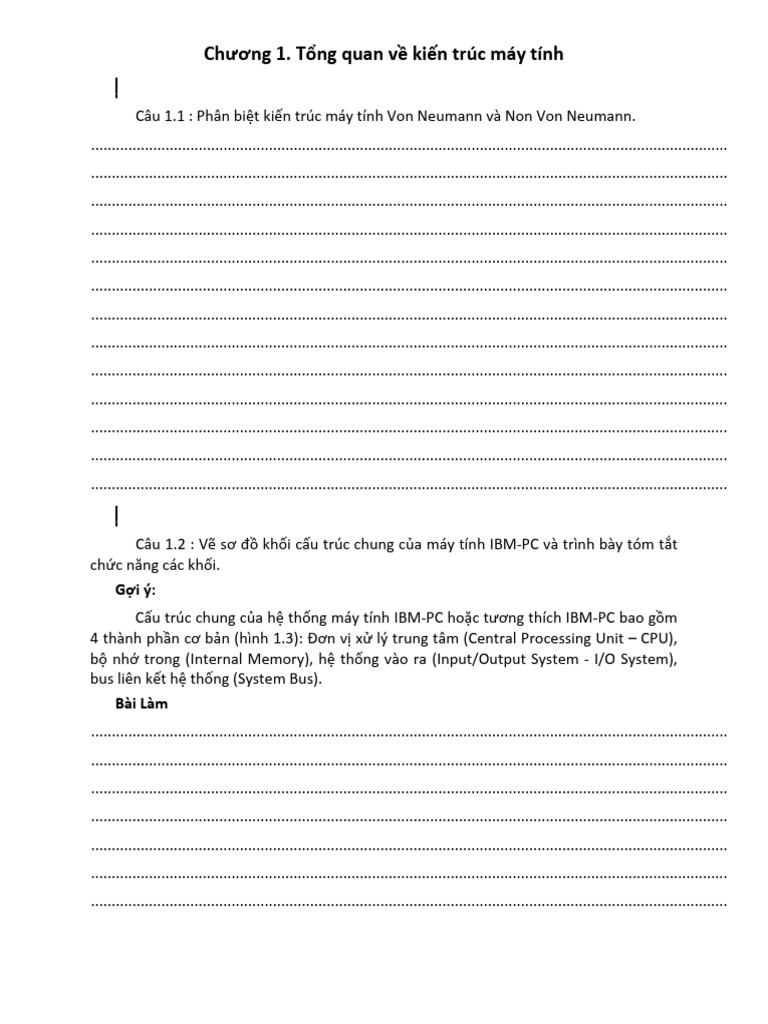 Bài tập chương 1 KTMT | PDF