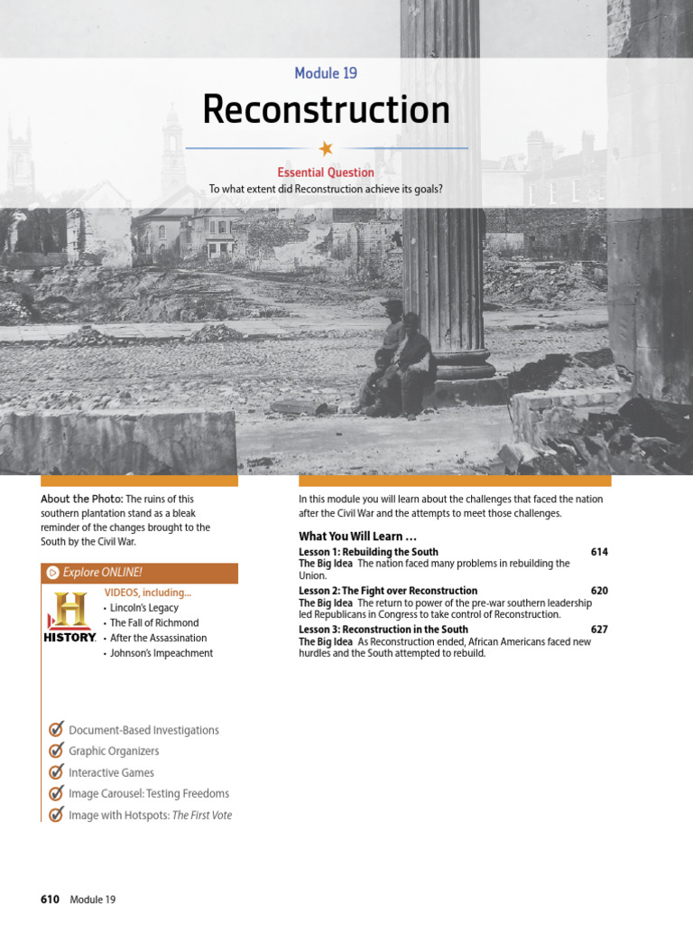 Reconstruction: Challenges and Changes | PDF | Reconstruction Era ...
