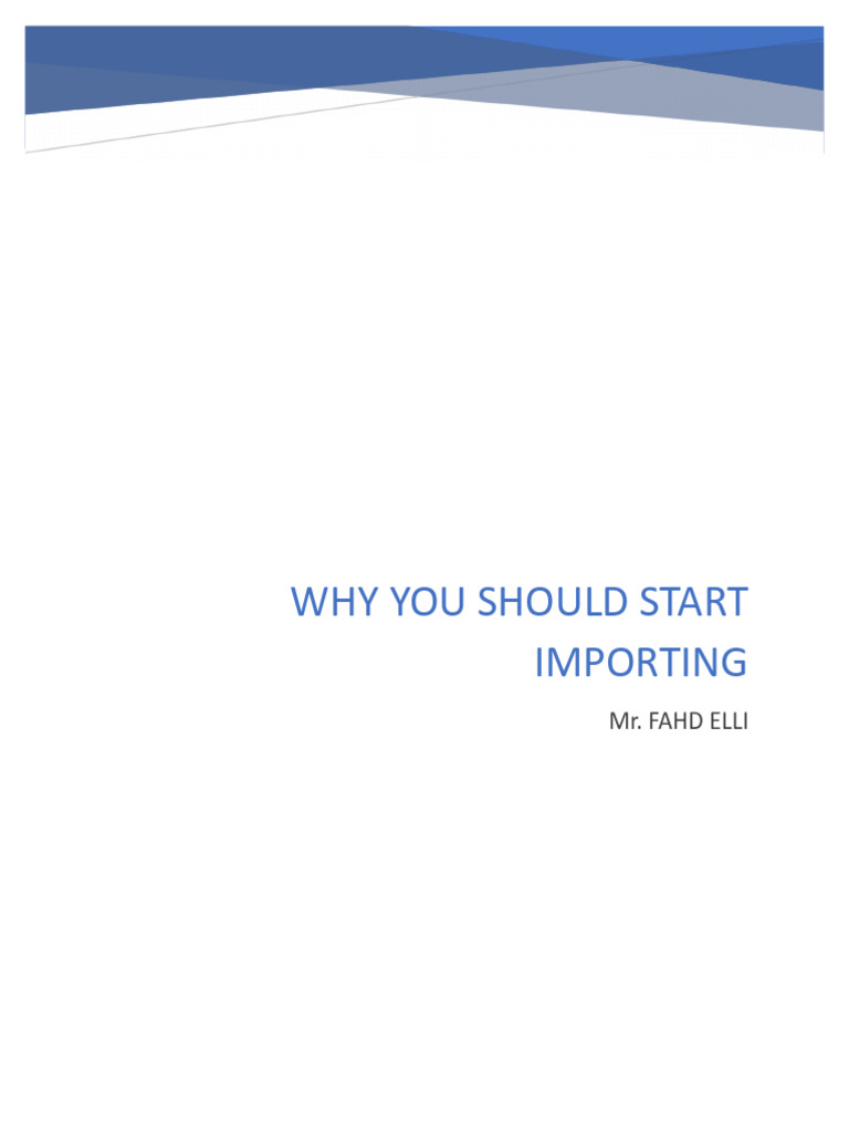 Start Importing | PDF