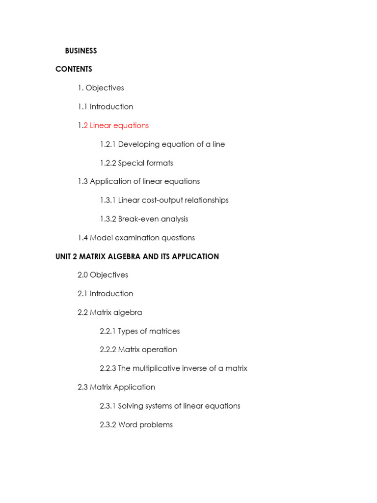 Business Mathematices-1 | PDF | Matrix (Mathematics) | Slope