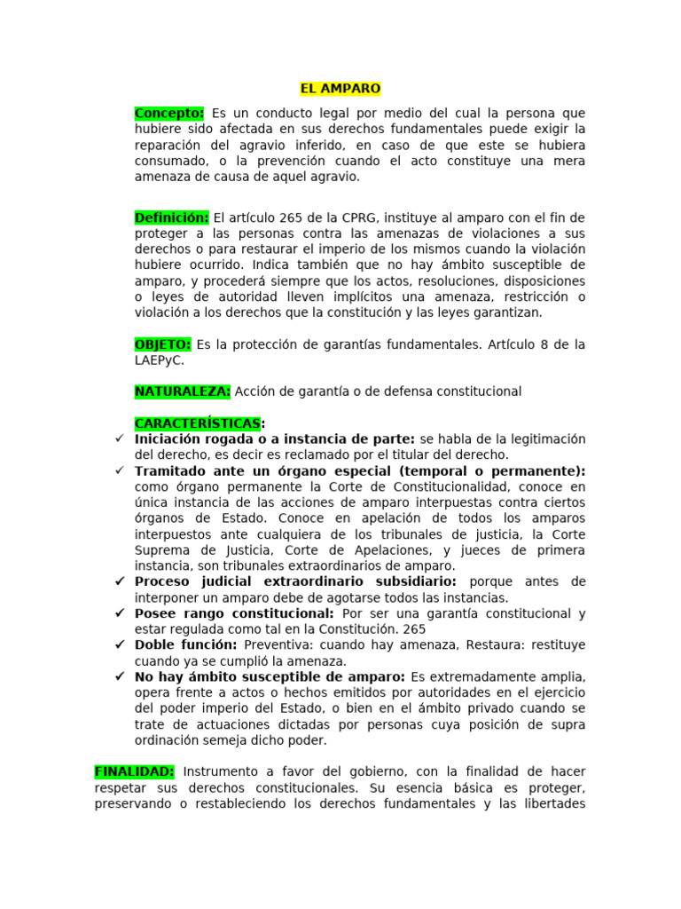Guía Completa sobre el Amparo Legal | PDF | Justicia | Crimen y violencia