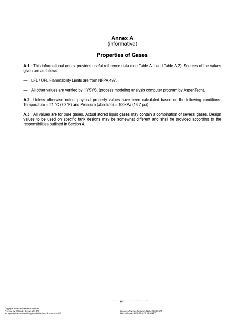 API 62 - Annex A | PDF | Gases | Liquids