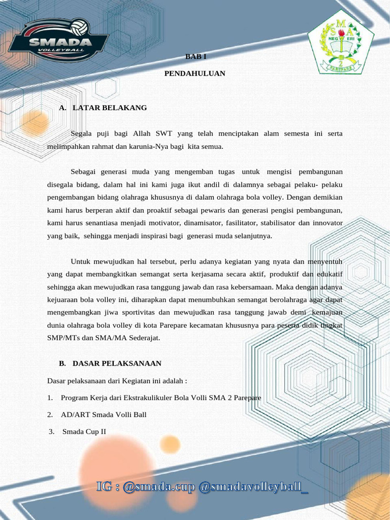 Kejuaraan Bola Voli Smada Cup II 2023 | PDF