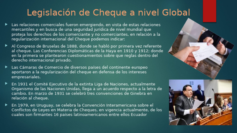 Legislación De Cheque A Nivel Global Pdf Política Derecho