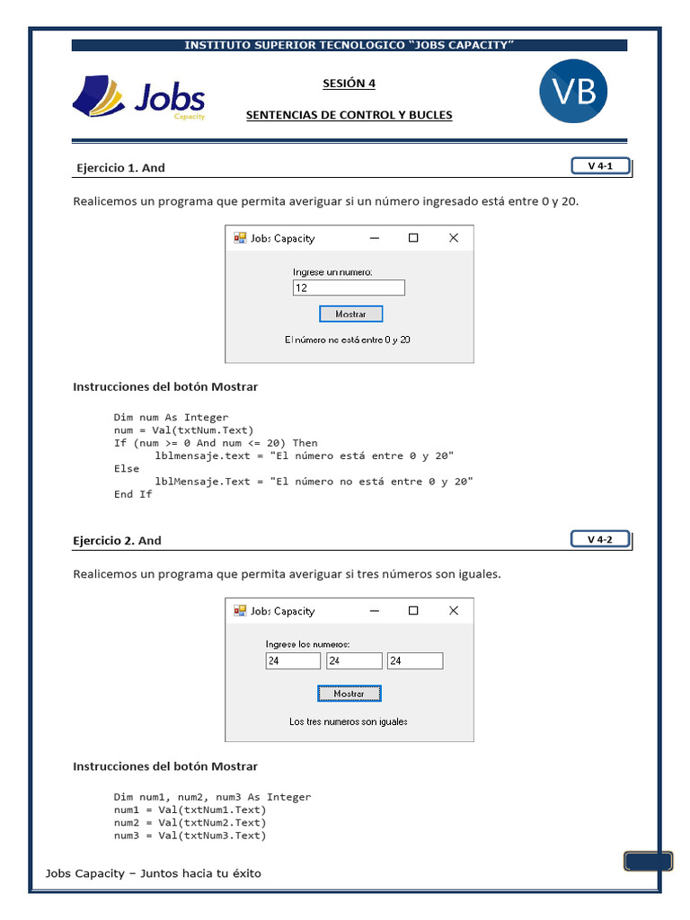 Sesion 04 - Sentencias de Control y Bucles | PDF | Programación de ...