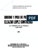 Tomo 28. Gobierno y época del presidente Eleazar López Contreras