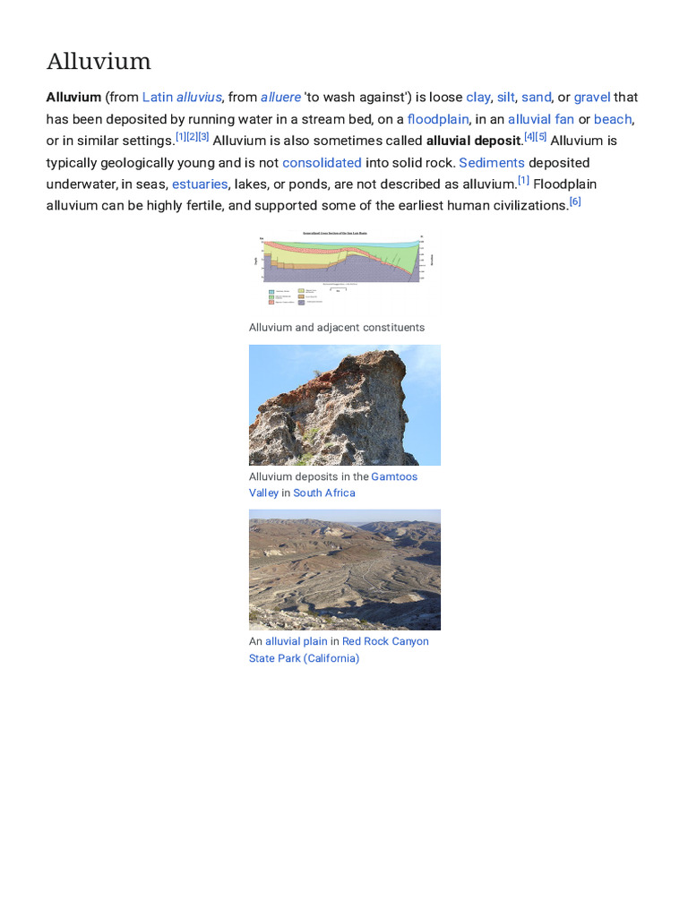 Alluvium - Wikipedia | PDF | Alluvium | Geology