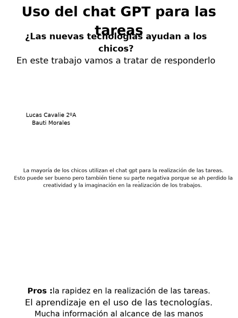 Uso Del Chat GPT para Las Tareas | PDF | Crecimiento personal y ...