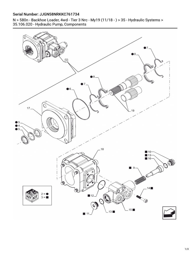 580N Backhoe Loader Hydraulic Pump Parts | PDF | Equipment ...