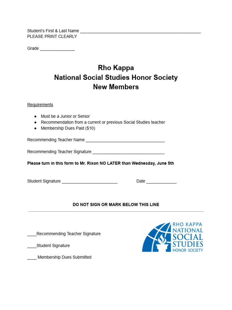 Rho Kappa - NEW Forms | PDF