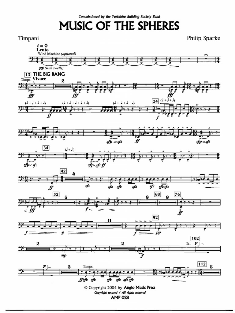 Music of The Spheres-Timpani | PDF | Music Theory | Musicology
