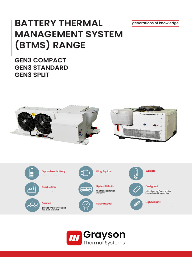 Grayson BTMS: Advanced Battery Cooling Solutions | PDF | Coolant ...