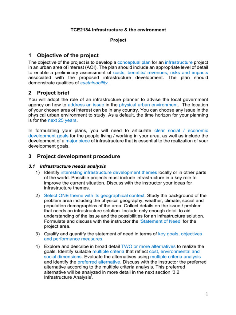 Urban Infrastructure Project Planning | PDF | Infrastructure ...