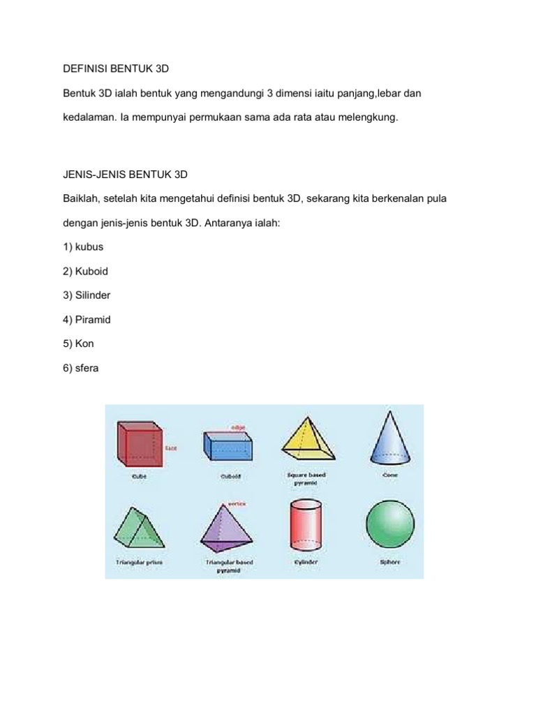 Definisi Bentuk 3d Pdf