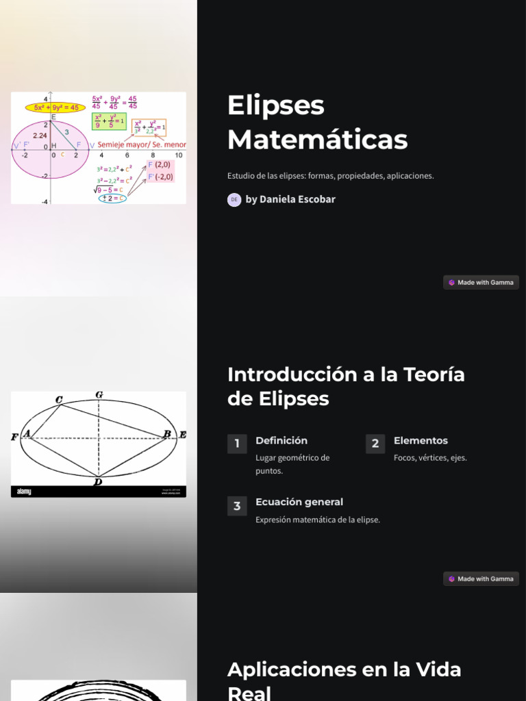 Estudio de Elipses Matemáticas | PDF
