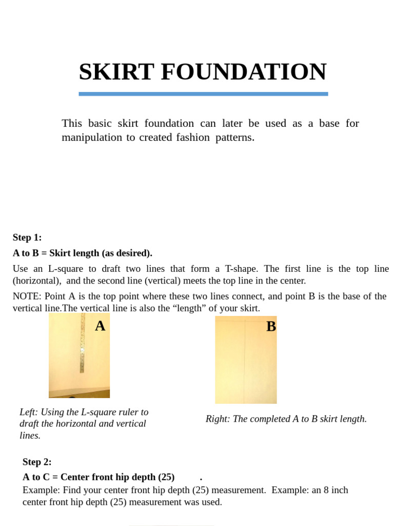 Skirt Foundation Drafting Guide | PDF | Teaching Methods & Materials