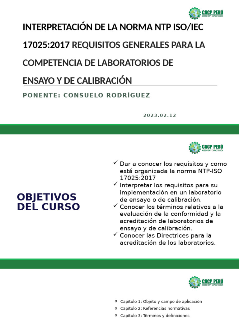 Interpretación NTP ISO 17025:2017 | PDF | Calibración | Laboratorios
