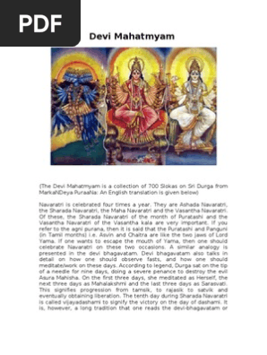 Devi Mahatmyam Full Tamil With Meaning Pdf