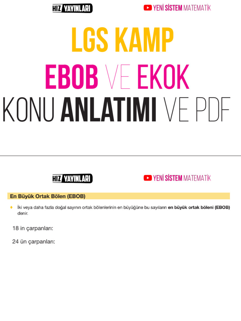 LGS Kampı Ebob Ekok | PDF