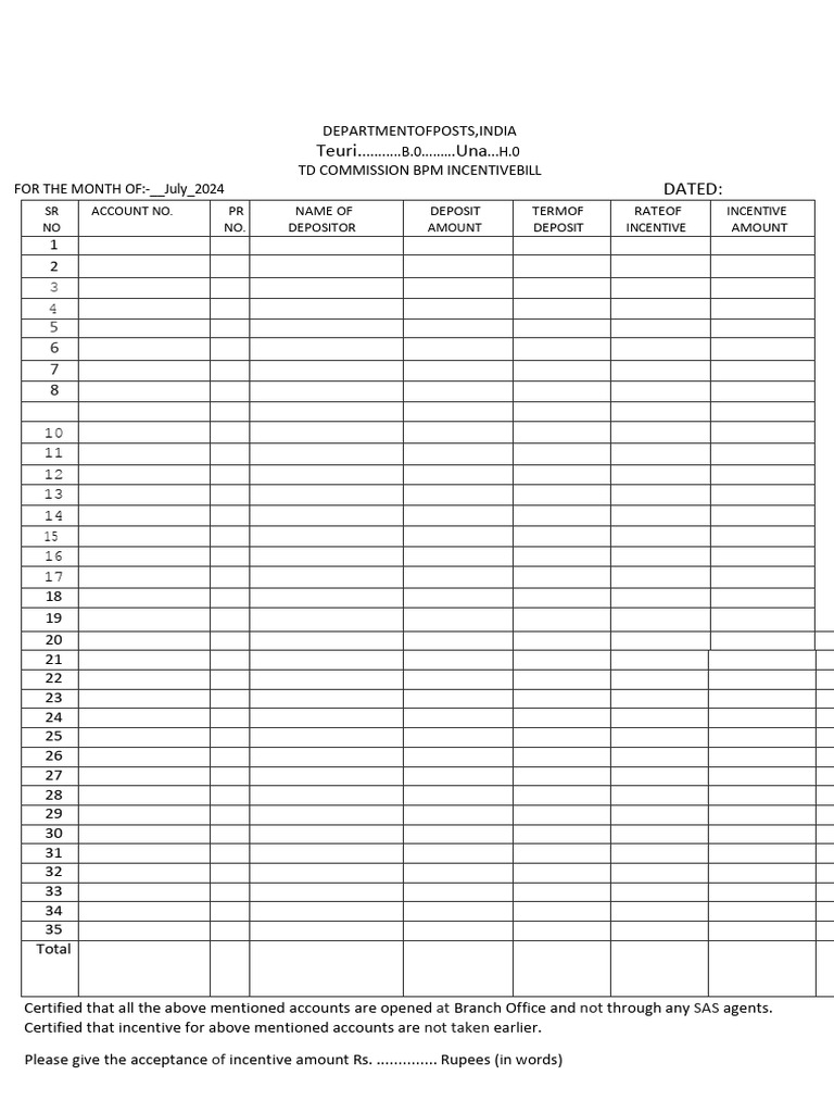 TD Commission Incentive Bill July 2024 | PDF | Banking