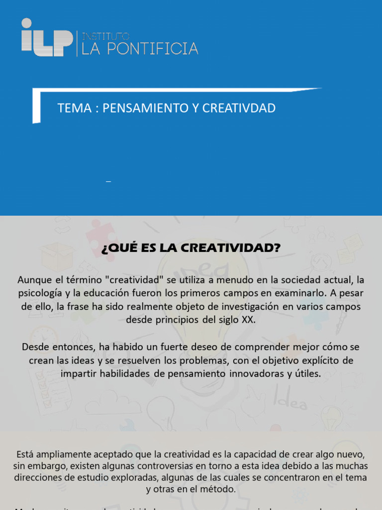 Pensamiento y Creatividad | PDF | Creatividad | Pensamiento