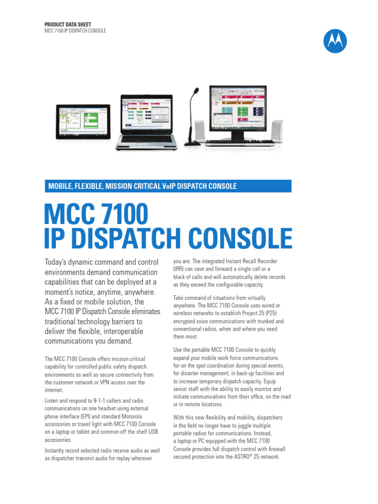 MCC 7100 Product Specifications Sheet r3-13-2017 | PDF | Graphical User ...