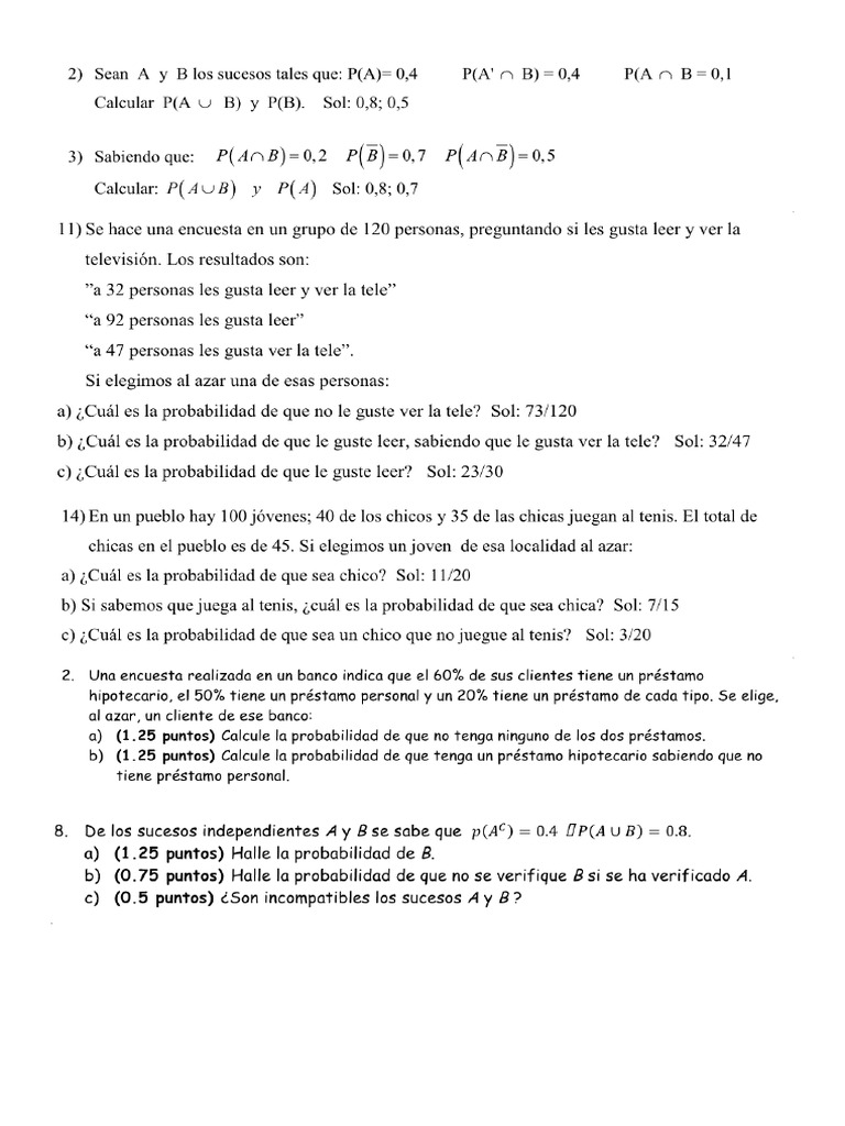 Probabilidad 1 Bac | PDF