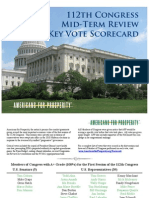 112th Congress Mid-Term Review Key Vote Scorecard