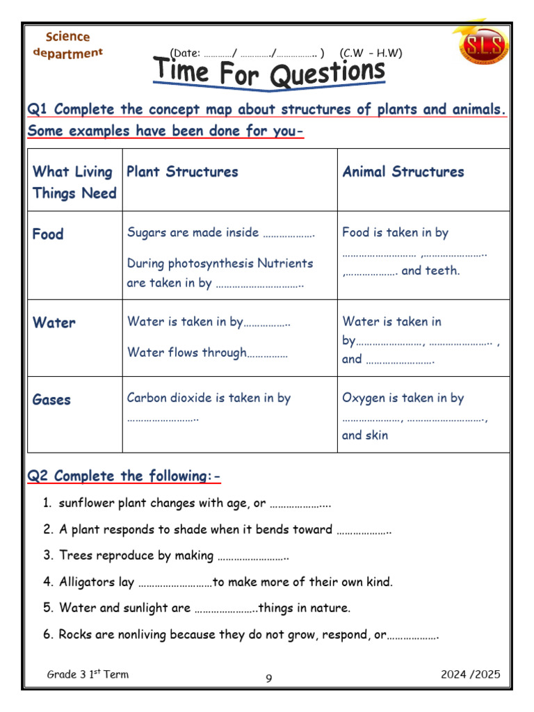 Science Booklet G 3 T1 2025 LMS | PDF | Vertebrates | Amphibian