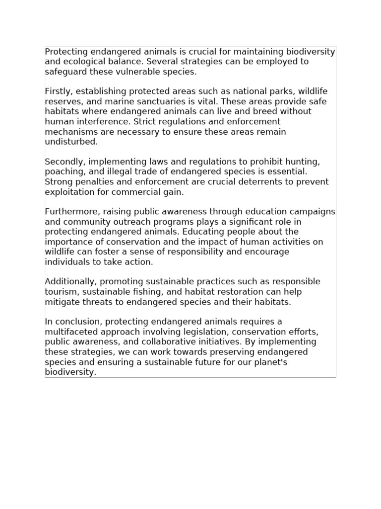 Strategies for Protecting Endangered Species | PDF