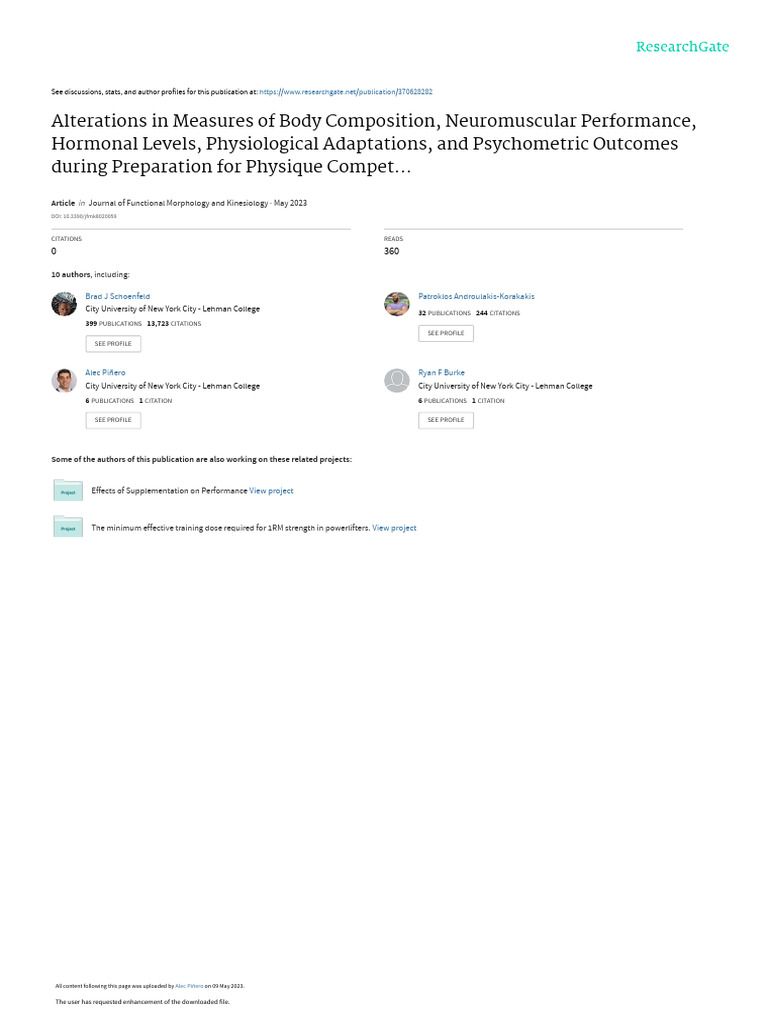 Alterations in Measures of Body Composition, Neuromuscular Performance ...