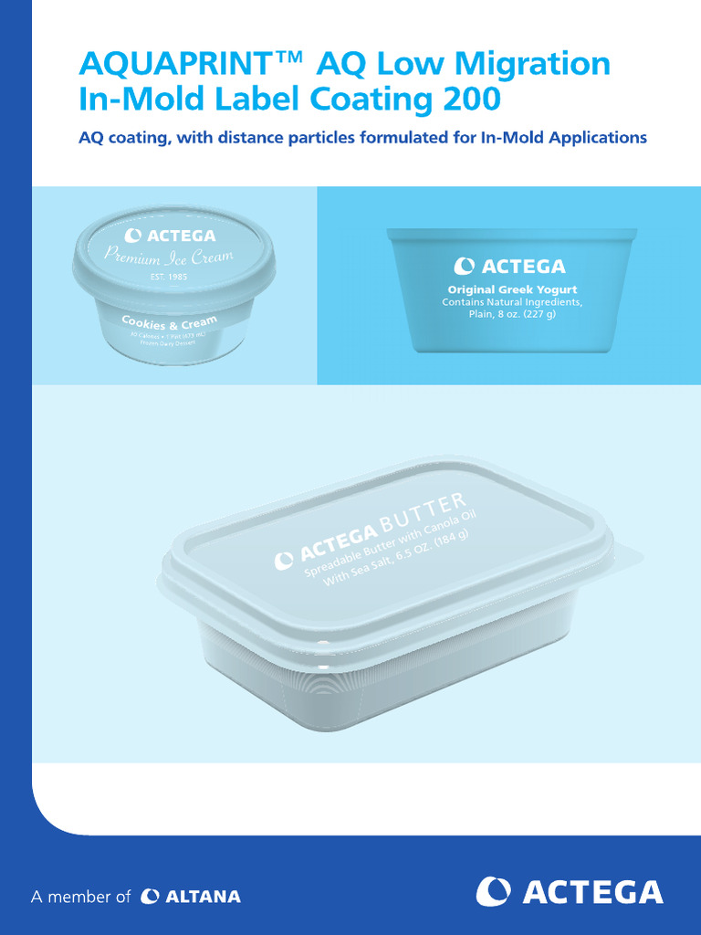 Aquaprint AQ Low Migration In-Mold Label Coating 200 | PDF | Industrial ...