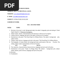 SS1 Second Term New Lit-In-English