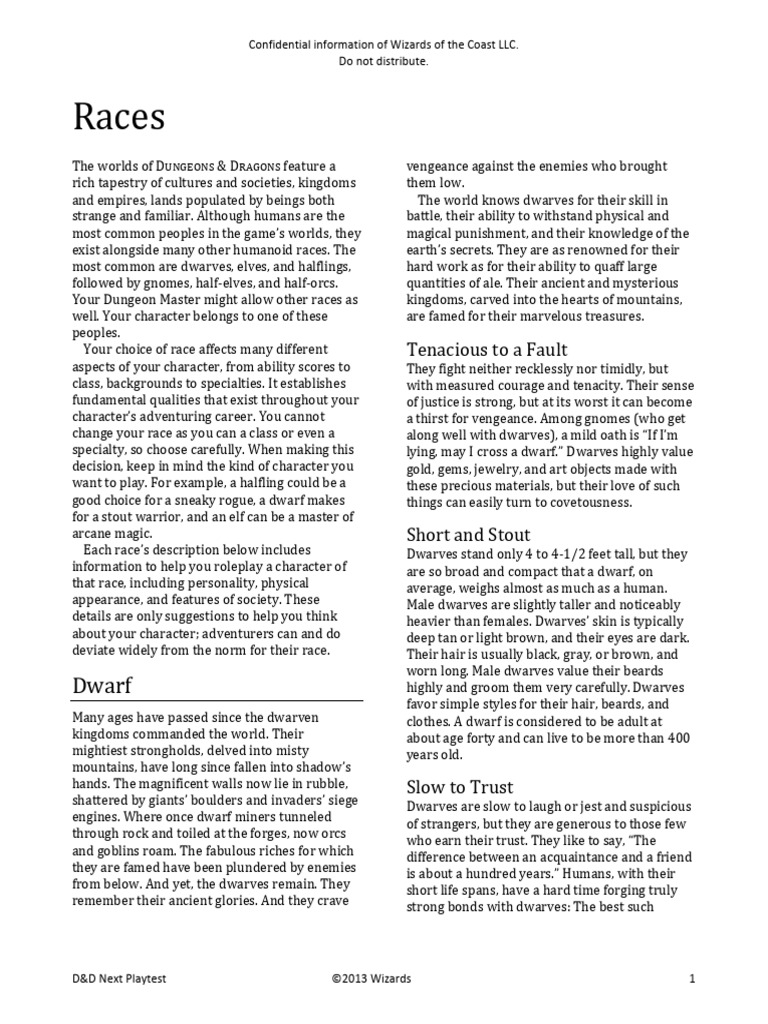 Liadon Race Overview in D&D Next | PDF | Dwarf (Dungeons & Dragons ...