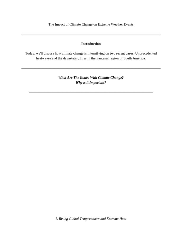 Climate Change Fuels Extreme Weather | PDF | Climate Change | Climate ...