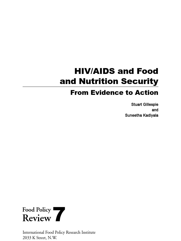 HIV/AIDS and Food and Nutrition Security PDF Hiv/Aids Sexual