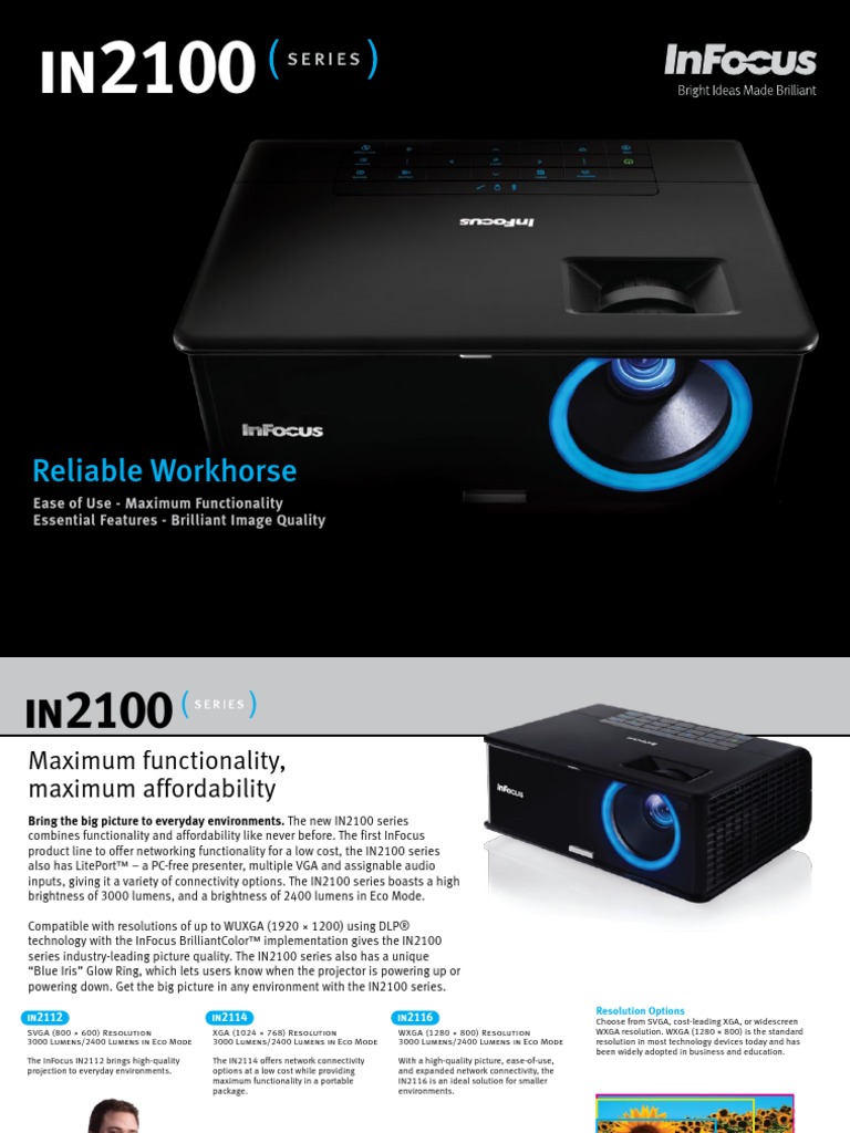 InFocus IN2100 Series Datasheet en 7 | PDF | Display Resolution | Film ...