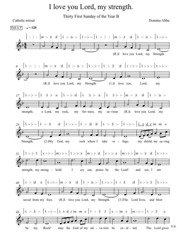 I Love You Lord, My Strength Lyrics | PDF