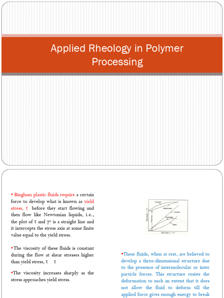Bingham Plastics and Time-Dependent Fluids | PDF | Viscosity | Fluid